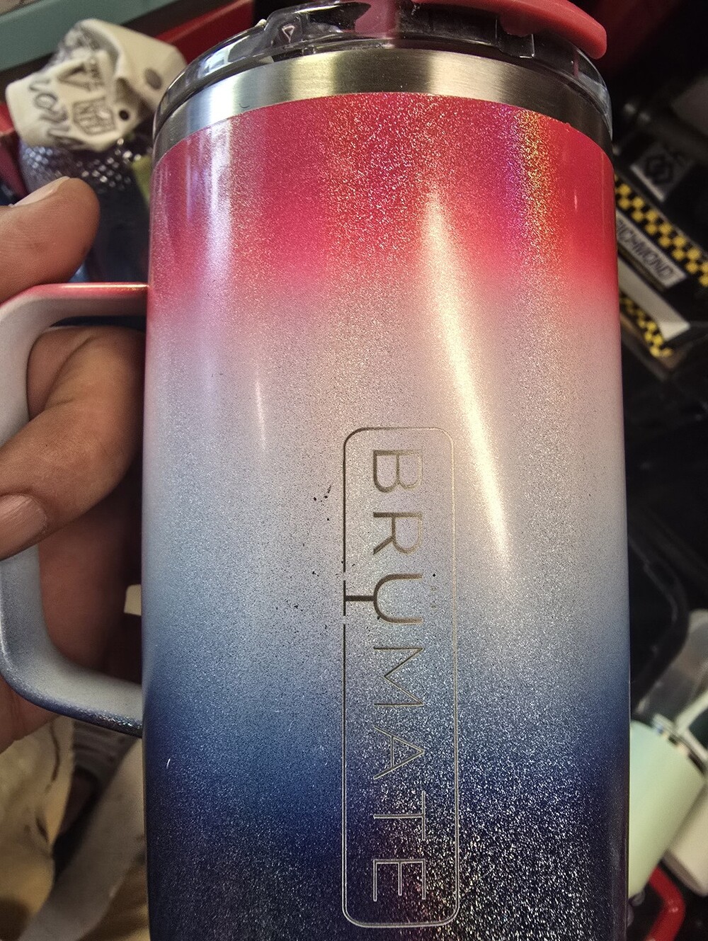 BrüMate Gradient Travel Mug - Pink White Blue - Picture 2 of 4